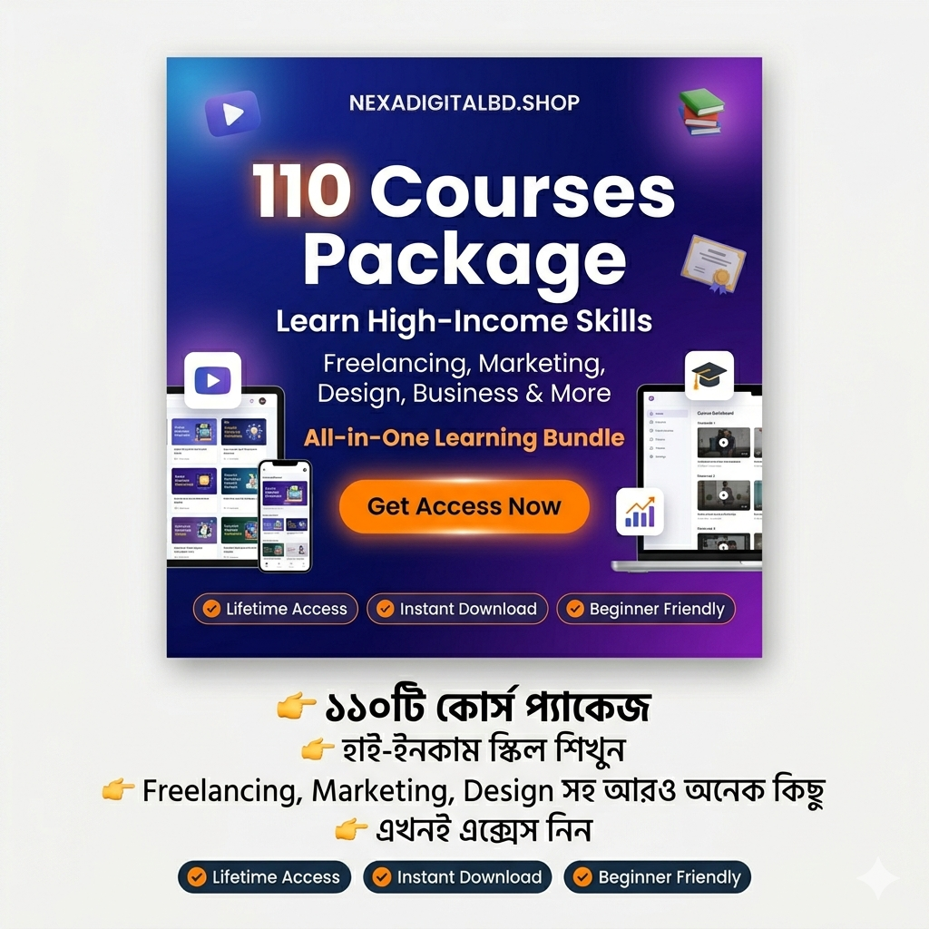 110 Premium Online Courses Package – Business, Freelancing, Marketing & Skill Development Bundle
